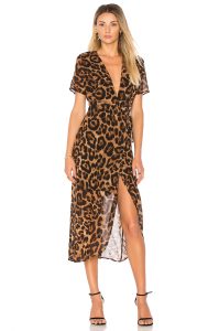 leopard dress bardot leopard wrap dress in black leopard RIEJSTI