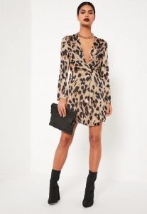 leopard dress nude leopard wrap front shift dress YUKWOQT