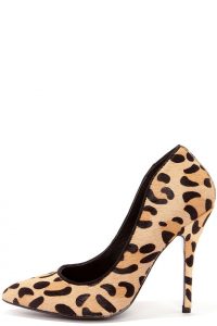 leopard pumps chic leopard heels - pony fur heels - leather pumps - $99.00 ZNIRNDU