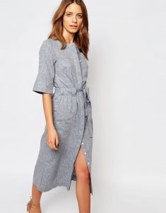 linen dress image 1 of warehouse linen midi dress ZMXEFWT