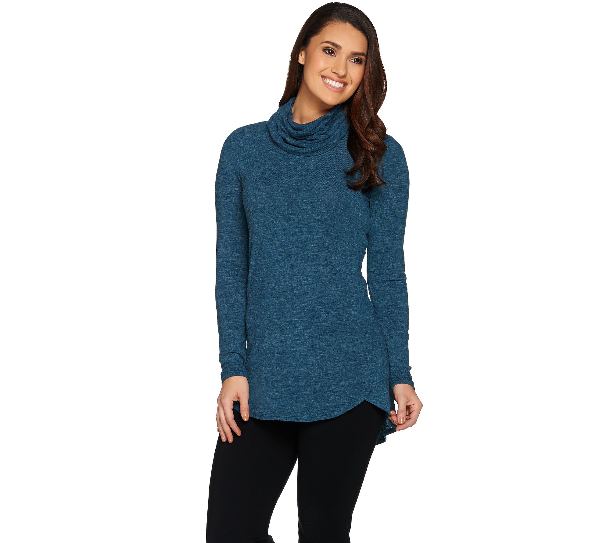 lisa rinna collection cowl neck sweater tunic with hi/low hem - page 1 - WZQYKQI