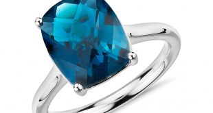 london blue topaz cushion cocktail ring in 14k white gold (11x9mm) CSXLPXK