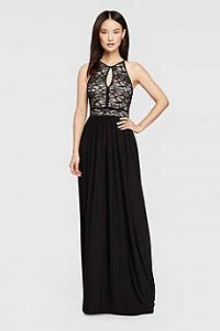 long black dress long a-line halter prom dress - morgan and co AMLJHOP