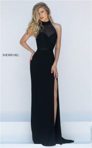 long black dress sherri hill mermaid haltered - google search · black prom dressesprom ... YKSRAVT