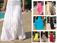 long gypsy skirt dress boho hippy peasant sun tiered cotton floaty handmade TWGFHNC