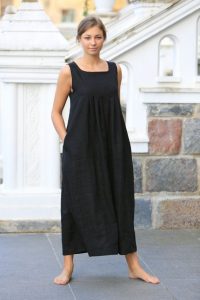 long linen dress / white dress / black linen dress / loose summer dress XATKSVW