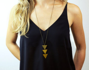 long necklaces long geometric necklace, triangles, chevrons // nefertiti necklace //  triangle necklace ZJNYGPU