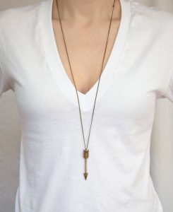 long necklaces the archer necklace in bronze // large arrow necklace // antique bronze QFTBUWO