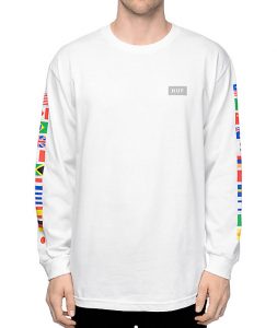 long sleeve t shirt huf flags white long sleeve t-shirt WLHIDKB