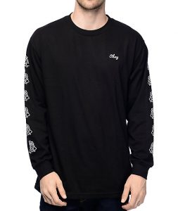 long sleeve t shirt obey mira rosa 2 black long sleeve t-shirt QXZWYLO