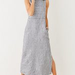 long striped linen dress - j. jill mais RMDMQZO