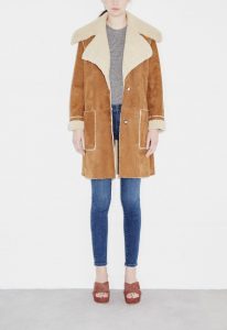 m.i.h fairport shearling coat - bronze ... FDGGXDK