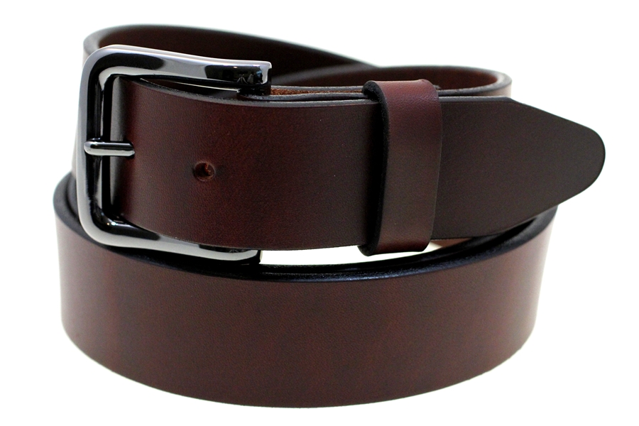 made in usa chestnut oiled latigo leather belt with black nickel buckle YFWDYTB