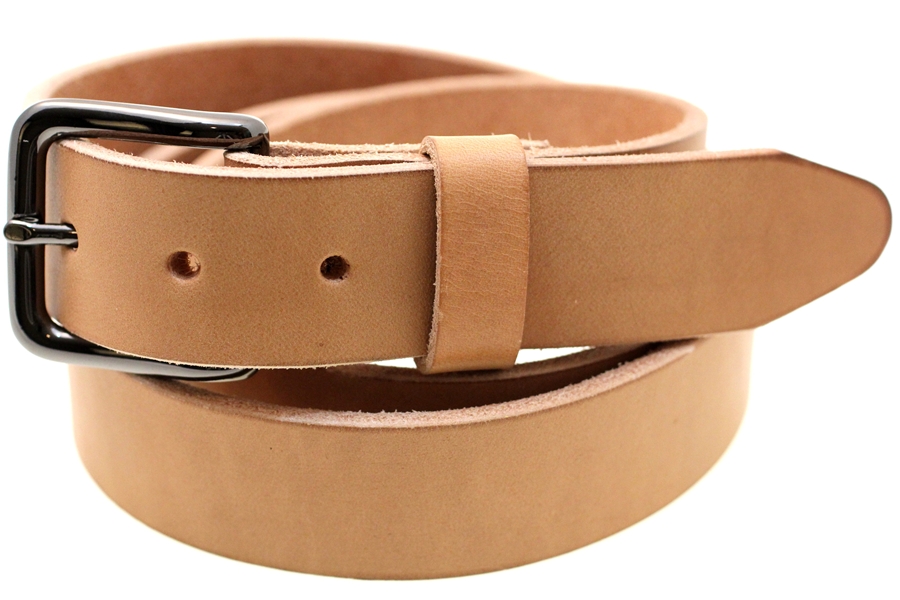 made in usa tan harness leather belt raw burnished edge BZVDXQG