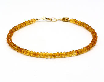 madeira citrine bracelet;gemstone bracelet;citrine;orange bracelet;november  birthstone;beaded JPLNKAF