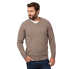 maine new england - fawn knitted v neck jumper SRPMMWD