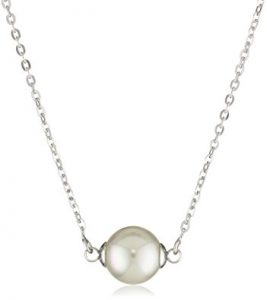 majorica sterling silver 8mm white round pearl pendant necklace NJMJTPR