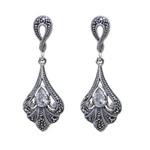 marcasite earrings vintage inspired marcasite swirl earrings - earrings VVUUIIY