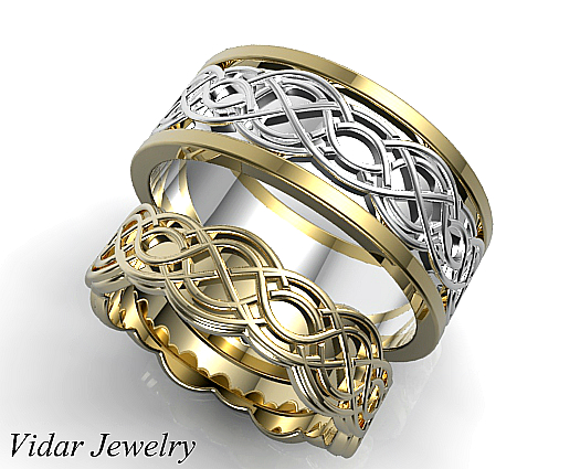 matching wedding rings unique celtic matching wedding ring set UNHBXOO
