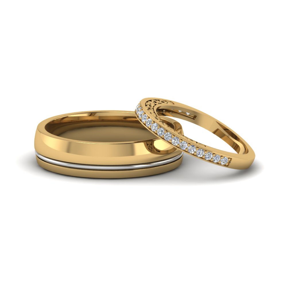 matching wedding rings unique matching wedding anniversary bands gifts for him and her in 14k OITTQXB