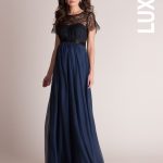 maternity evening dresses navy blue silk and lace maternity evening gown CBPQYCP