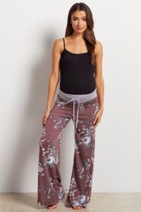 maternity pajamas burgundy floral maternity pajama pants FBAWMJA