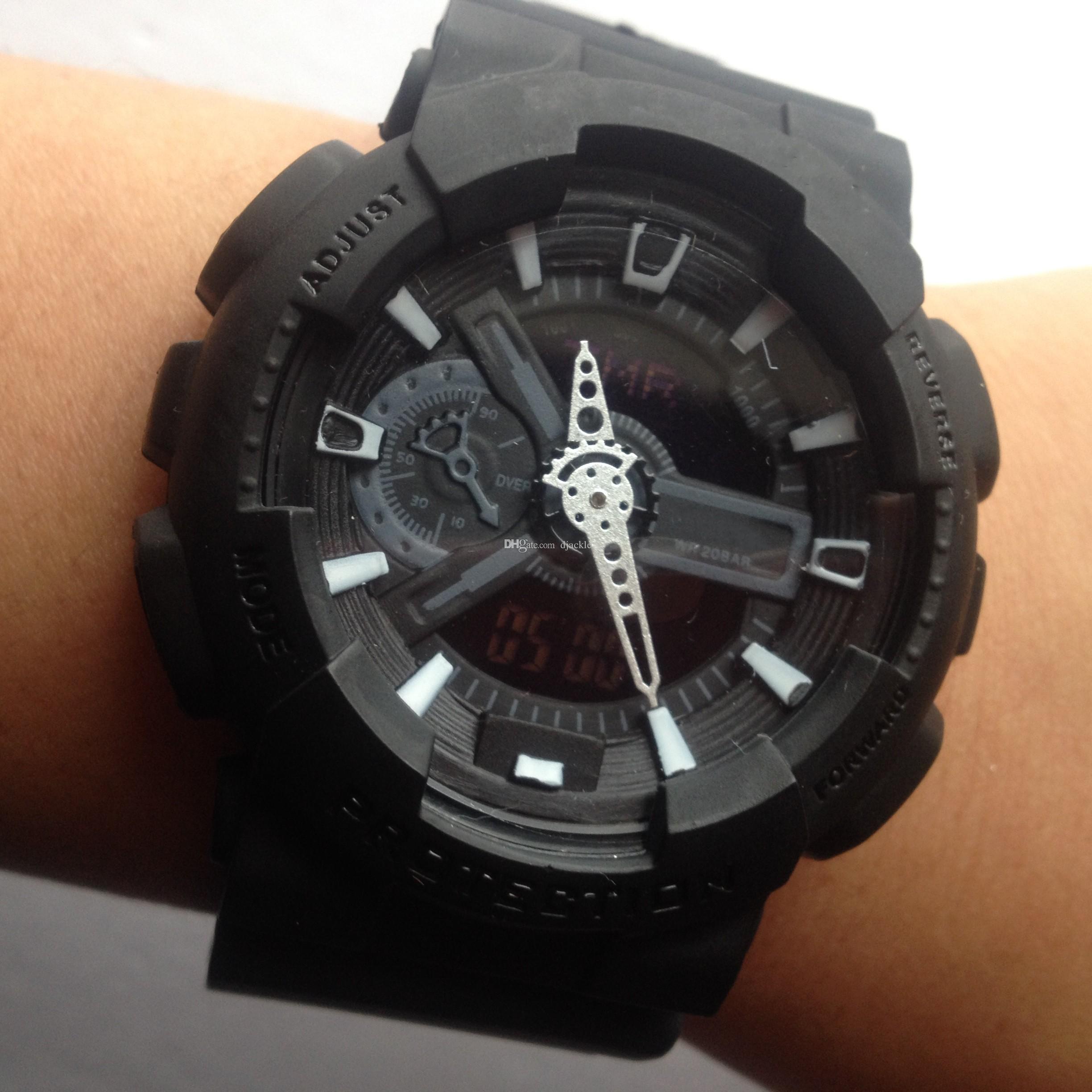matte black color g110 sports watches led chronograph wristwatch, military  watch GKKRXCV