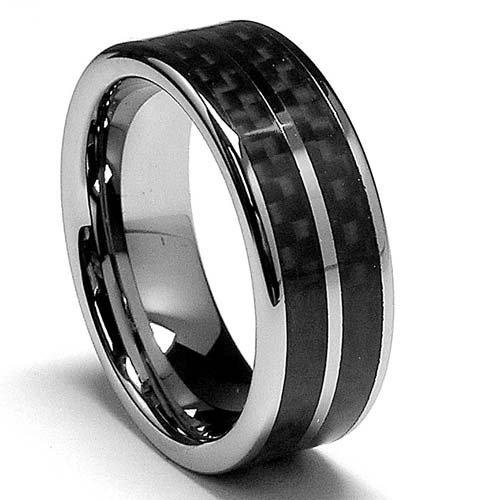 men engagement rings ring with double row carbon fiber | menu0027s engagement UTWXOHW