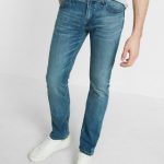 men jeans slim light wash stretch+ eco-friendly jeans | express FIWLUTY