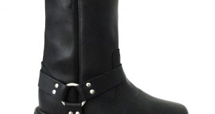 menu0027s classic leather harness boots right side ... PYUHHIE