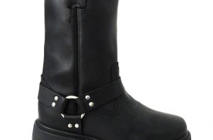 menu0027s classic leather harness boots right side ... PYUHHIE