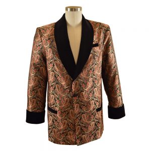 menu0027s red/gold paisley smoking jacket CXSFRYG