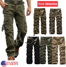 mens cargo pants military menu0027s cotton cargo pants combat camouflage camo army style trousers DQXPAIR