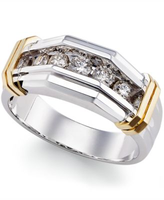 mens diamond rings menu0027s diamond ring (1/2 ct. t.w.) in 10k gold and white BCPEGNG