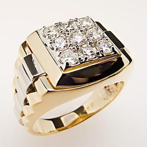 mens diamond rings mens diamond ring two-tone 14k gold w/ bold accents - eragem YAFVCVX