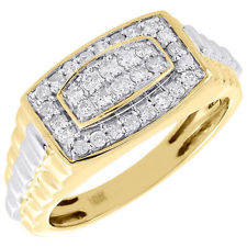 mens diamond rings yellow gold SIDBQXJ