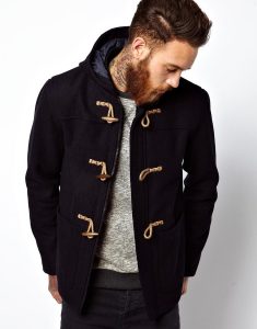 mens duffle coat ... asos duffle coat in navy ... WUMVUIE