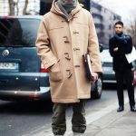 mens duffle coat man wearing mens camel brown duffle coat TUZJCDC