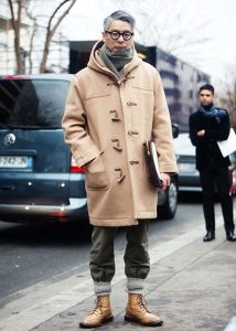 mens duffle coat man wearing mens camel brown duffle coat TUZJCDC