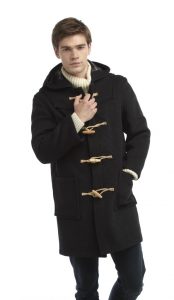 mens duffle coat mens classic duffle coat - wooden toggles - charcoal TBIGJZB