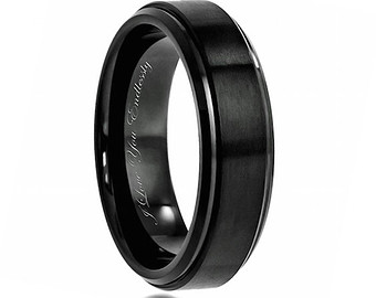 mens engagement rings black wedding band, mens wedding band, black ring, men promise rings, mens HPLQCVS