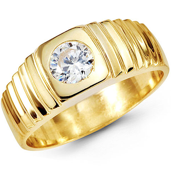 mens gold rings cz solitaire 14k yellow gold mens ring at goldenmine.com. free shipping QETIJSX