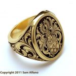 mens gold rings finest quality jewelry engraving by sam alfano, master engraver ECWJPJY