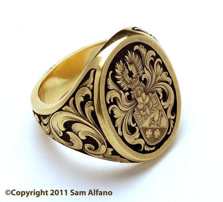 mens gold rings finest quality jewelry engraving by sam alfano, master engraver ECWJPJY