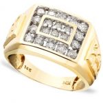 mens gold rings menu0027s 14k gold ring, diamond (1 ct. t.w.) SDHCQGS
