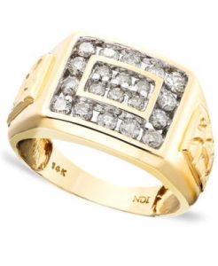 mens gold rings menu0027s 14k gold ring, diamond (1 ct. t.w.) SDHCQGS