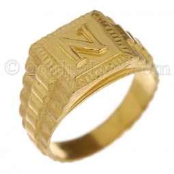 mens gold rings menu0027s initial n ring 22k gold size 7-25 NUYRVXE