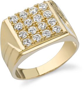 mens gold rings menu0027s square cz ring, 14k yellow gold jewelry rings $595.00 TMSFIHU