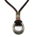 mens necklaces 100% genuine leather men necklaces pendants with box punk vintage  adjustable NMSEKGJ