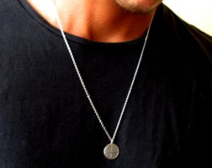 mens necklaces mens coin necklace , mens silver necklace , guys necklace , mens RKAHBOB